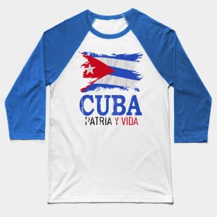 Cuba Libre Cuban Flag patria y vida Baseball T-Shirt